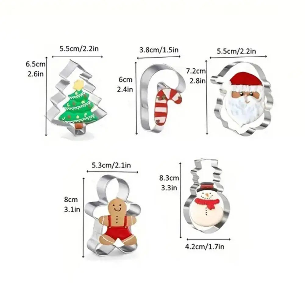 6-Piece Christmas Cookie Cutter Set | Stainless Steel Holiday Shapes Cookie Cutter Set Peaceful Pleasures Health and Wellness