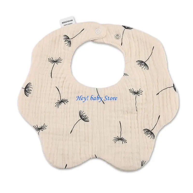 Cartoon Cotton Baby Bib | 360° Rotating Breathable Burp Cloth