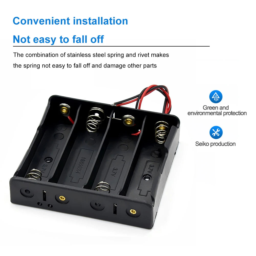 New Plastic 18650 Battery Storage Box Case 1 2 3 4 Slot Way DIY Batteries Clip Holder Container With Wire Lead For 18650 Battery Peaceful Pleasures Health and Wellness