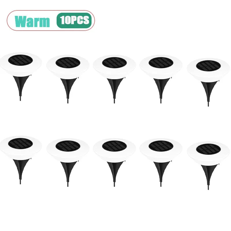 10-Pack Solar Outdoor Path Lights – IP65 Waterproof Spike Lamps