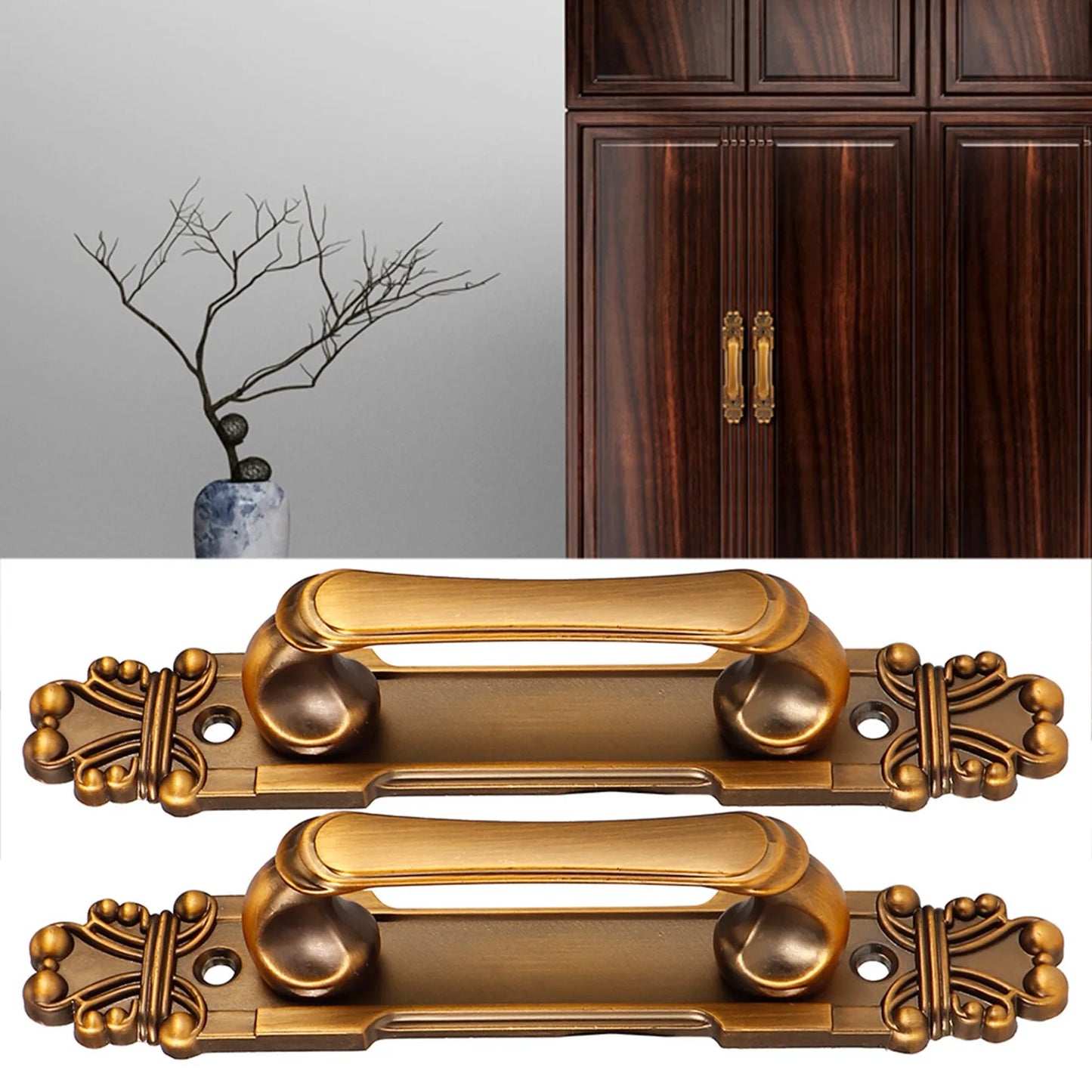 European Antique Zinc Alloy Door Pull Handle Cabinet Hardware
