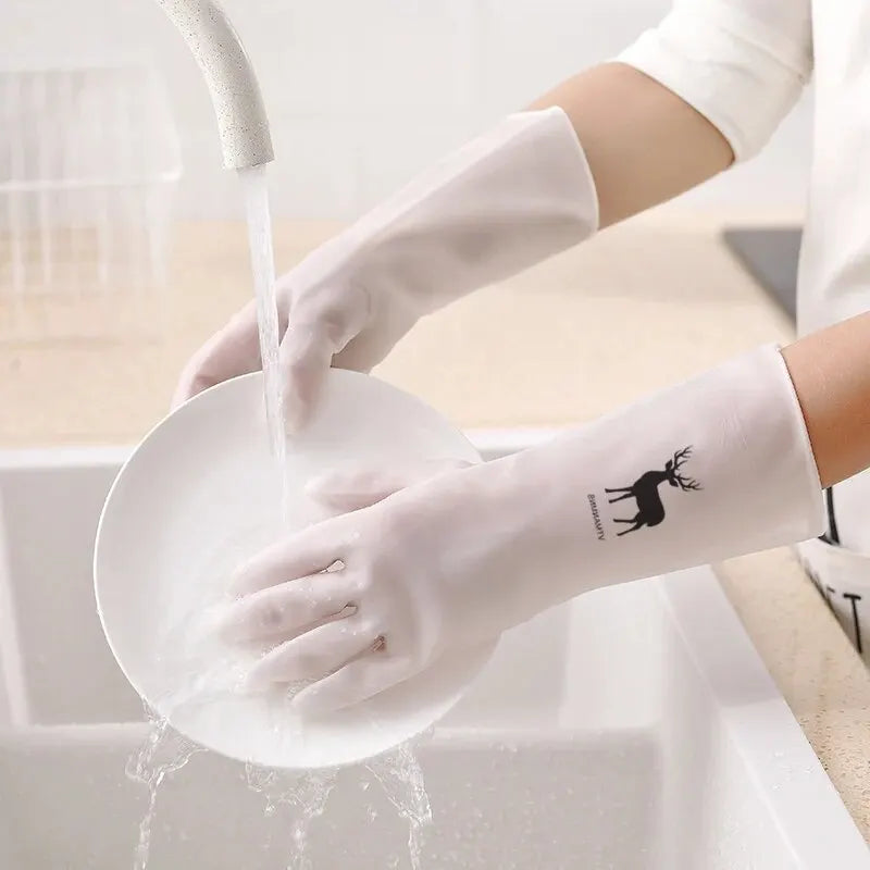 Waterproof Rubber Cleaning Gloves – Dishwashing & Laundry
