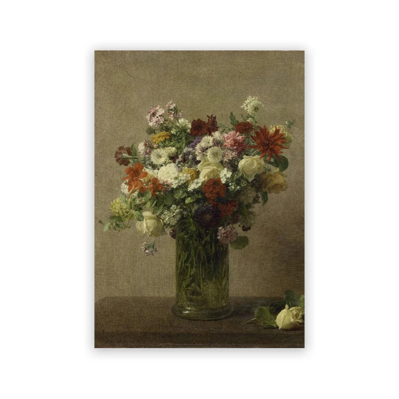 Moody Victorian Paintings Prints Vintage Dark Academia Aesthetic Decor Floral Poster Skeleton Canvas Painting Gallery Wall De Peaceful Pleasures Health and Wellness 7PC8891 30x40cm Unframed