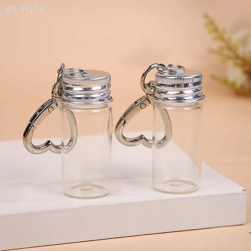 Glass Keychain Storage Bottle 7/10ml | Mini Portable Jar
