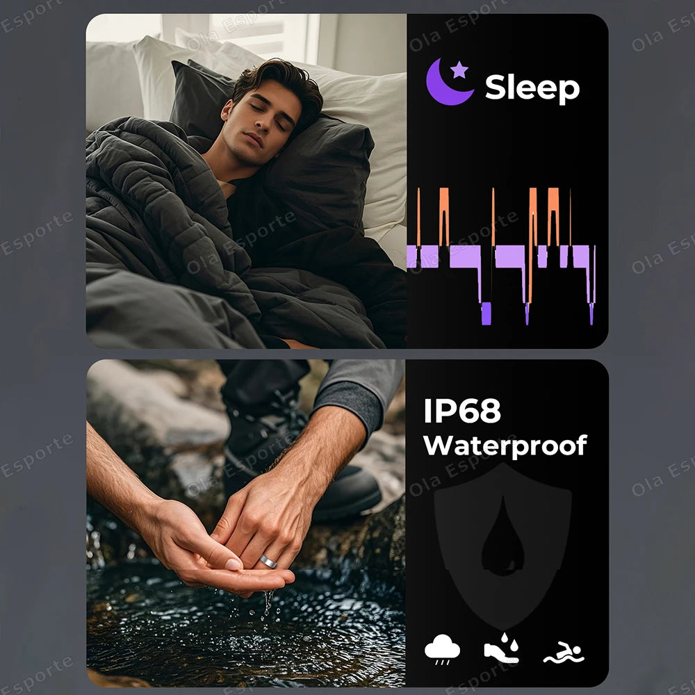 Smart Ring Premium Temperature Remote Control Sports Sleep Health Fitness Fasion Ring for Android iOS Phone for Woman Man Rings Peaceful Pleasures Health and Wellness