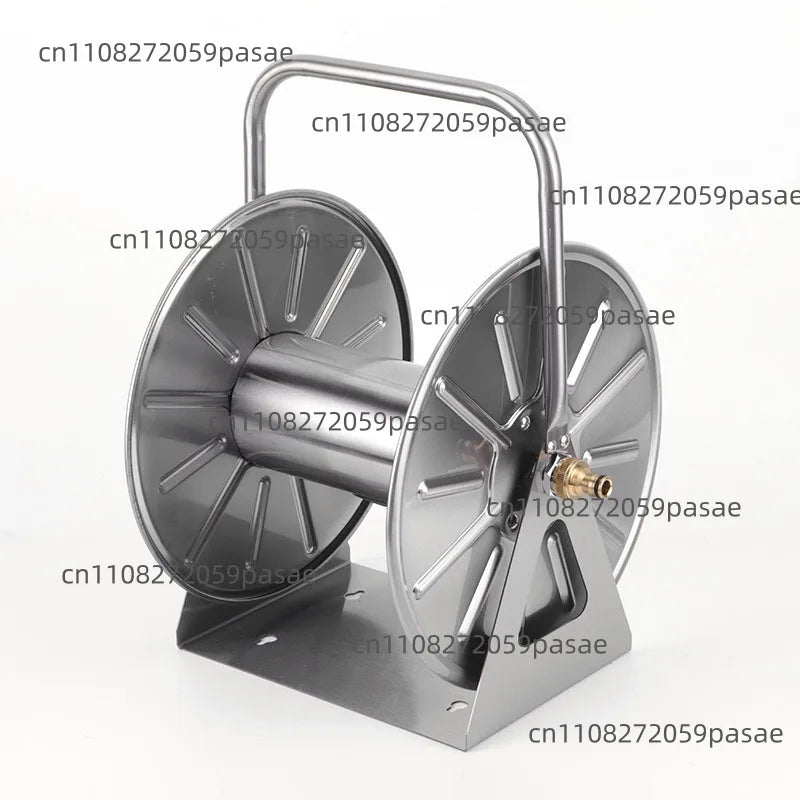 Stainless Steel Garden Hose Storage Rack & Reel Set