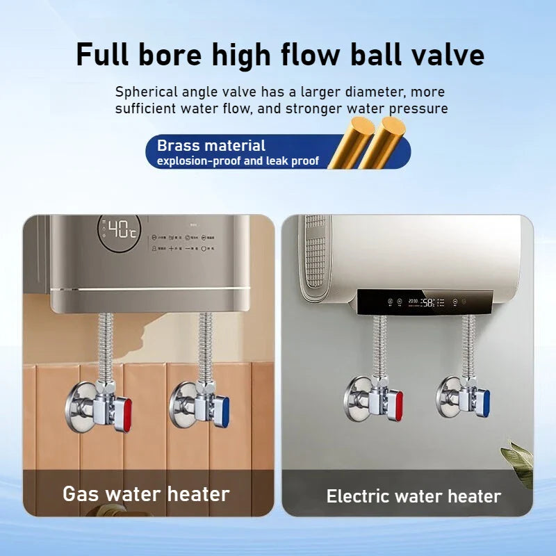 Brass High Flow Ball Valve – Angle Valve for Gas & Water Heater