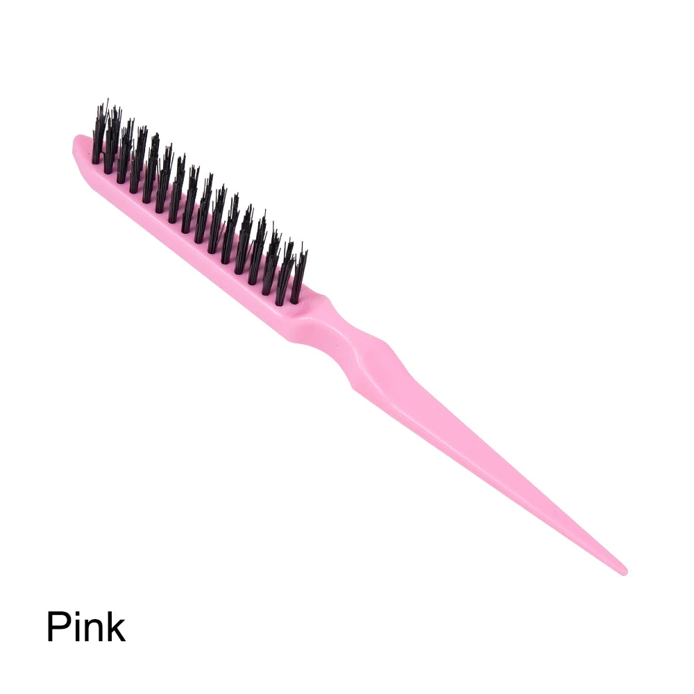 Professional Double Sided Edge Hair Brush for Slick Ponytail Slim Line Teasing Rat Tail Comb 1Pcs Styling Tool Peaceful Pleasures Health and Wellness Pink