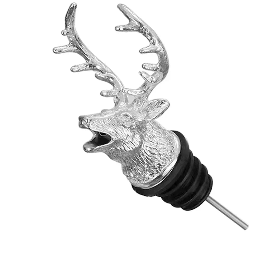 Deer Head Wine Bottle Stopper | Stainless Steel Bar Accessory