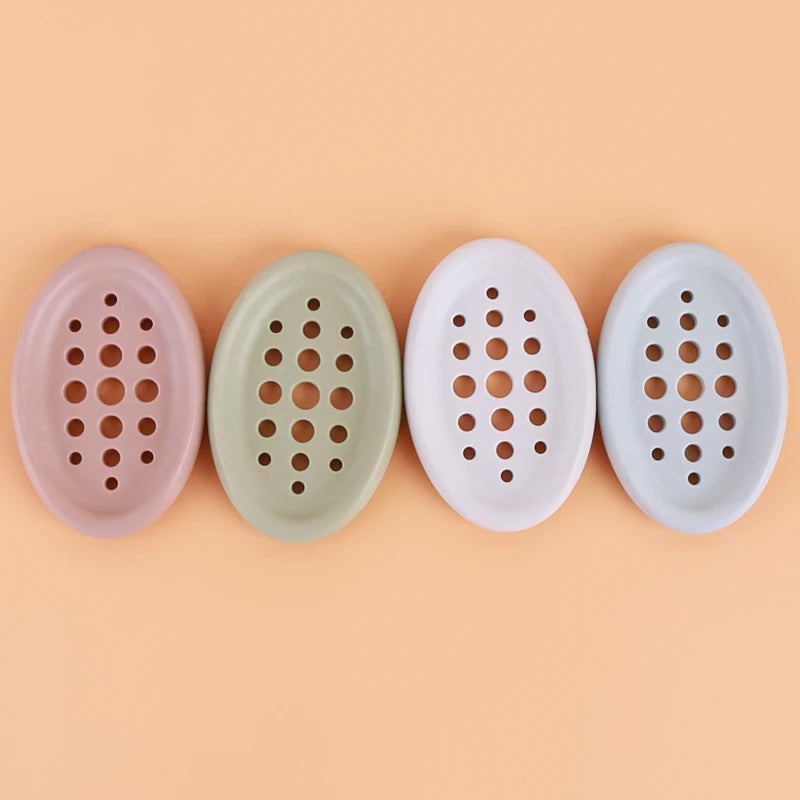 Silicone Soap Drain Box Filter Tray for Bathroom Kitchen Waterproof Soap Holder with Laundry Brush Practical Household Supplies Peaceful Pleasures Health and Wellness