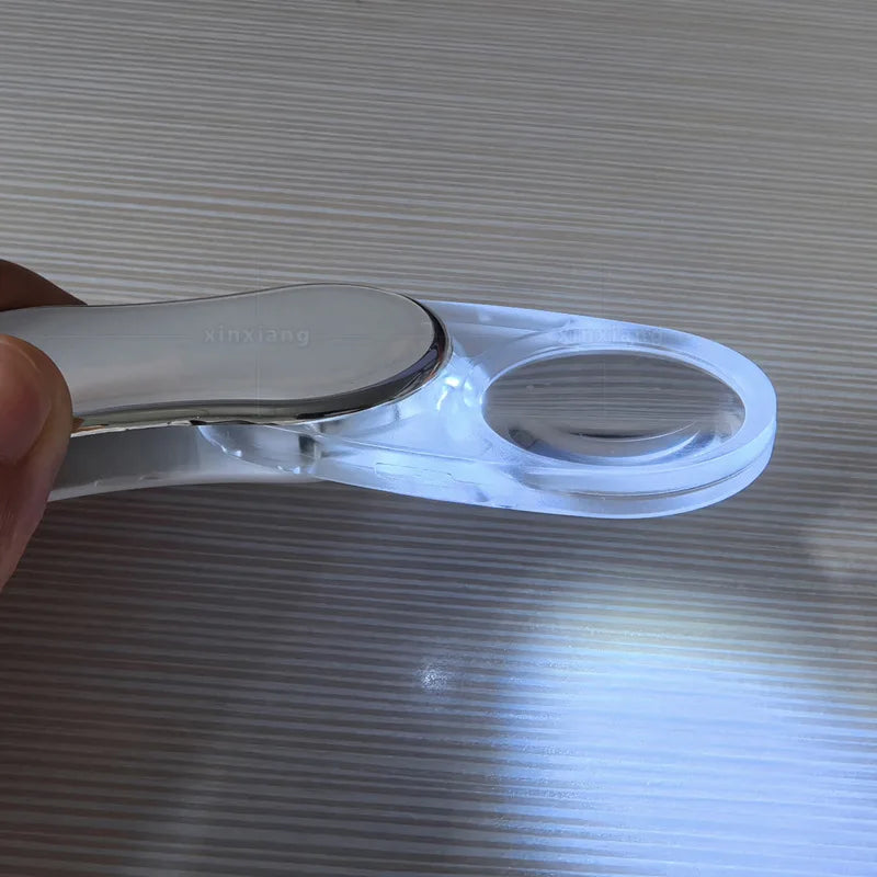 Folding Portable Magnifying Glass with 8-Shaped 3.5X Led Light for The Elderly To Read and Appreciate Antiques Peaceful Pleasures Health and Wellness