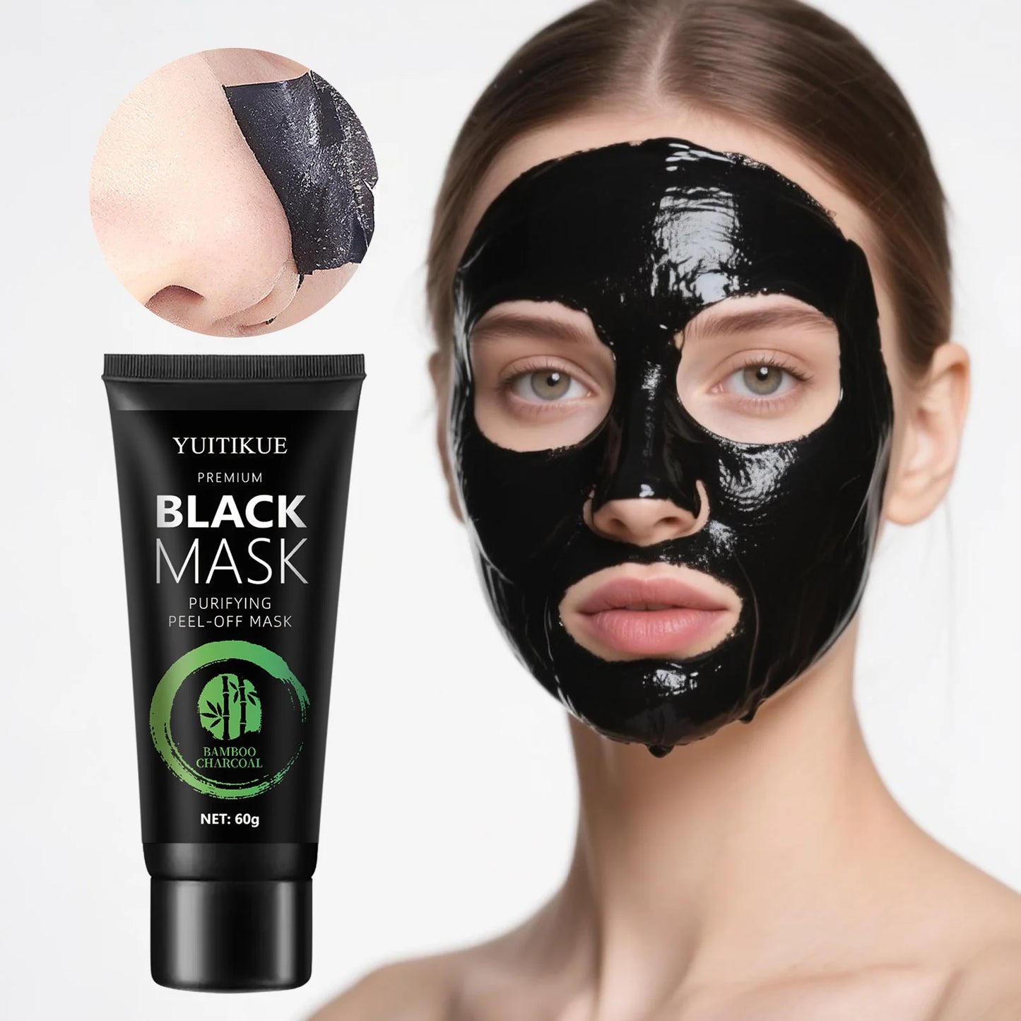 Bamboo Charcoal Black Mask 60g - Anti-Wrinkle & Whitening, Deep Cleansing Peel-Off, Removes Blackheads & Impurities Peaceful Pleasures Health and Wellness Default Title