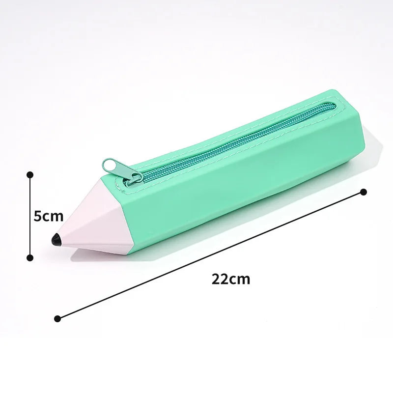 Bview Art Cartoon Soft Silicone Pencil Shaped Case Novelty Holder