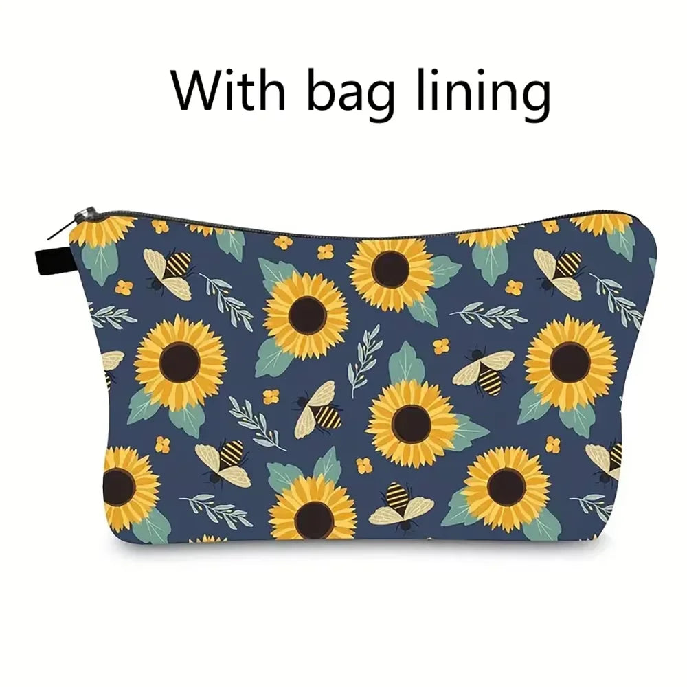 Sunflower Bee Cosmetic & Pencil Bag – Travel Organiser Pouch