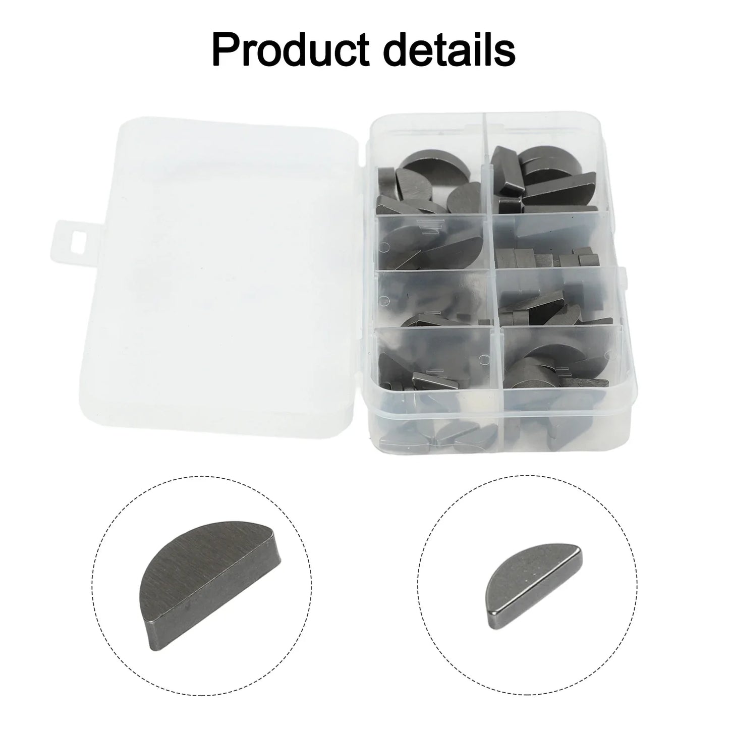 80pcs Carbon Steel Woodruff Half Moon Key Assortment Set
