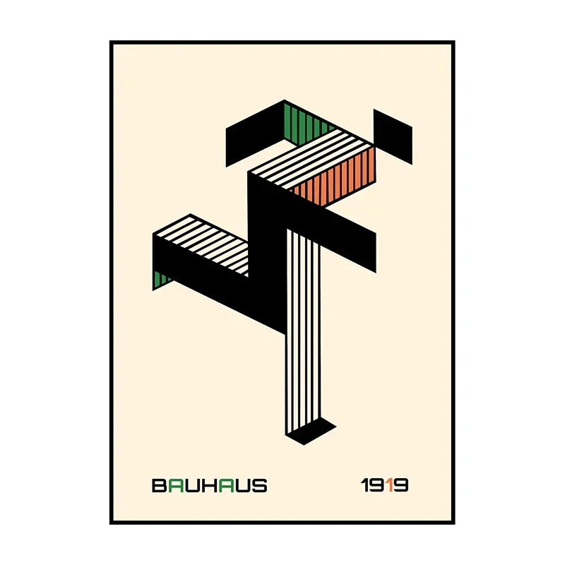 Bauhaus Exhibition Poster Minimalist Vintage Canvas Wall Art