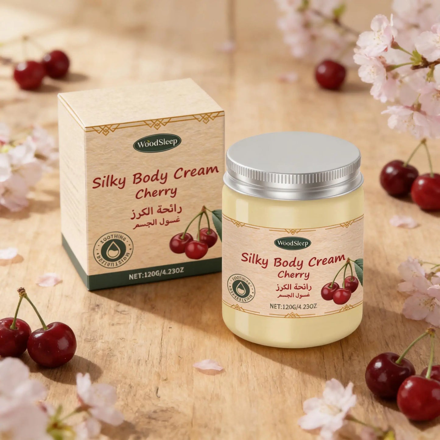WOODSLEEP Cherry Body Cream – Brightening Moisturizer 120g