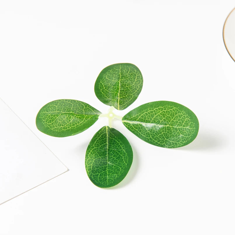 Artificial 4-Leaf Grass Stems – Wedding & Home Décor (20/50pc)