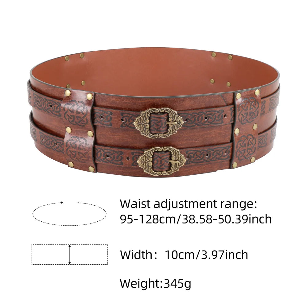 Medieval Viking Mini Bag Renaissance Leather Drawstring Belt Coins