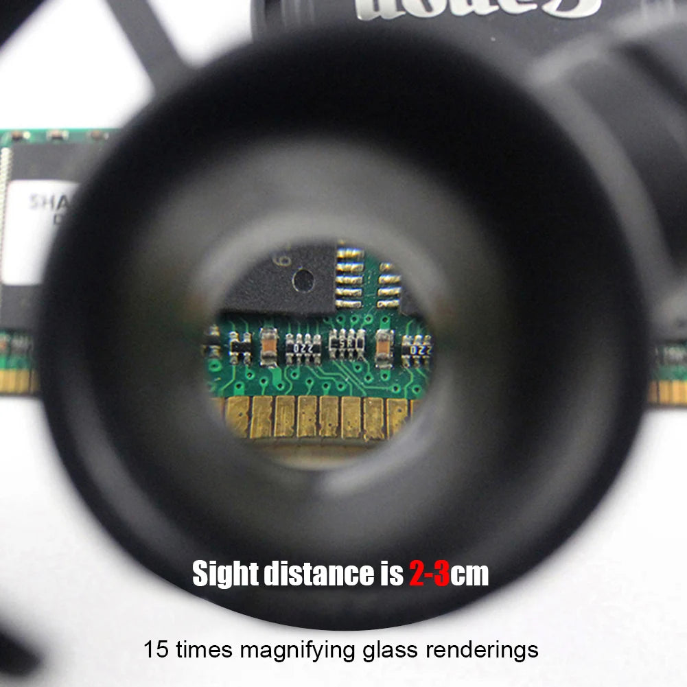 Head-Mounted Magnifier Glasses 8X/15X/23X with LED Lights Peaceful Pleasures Health and Wellness