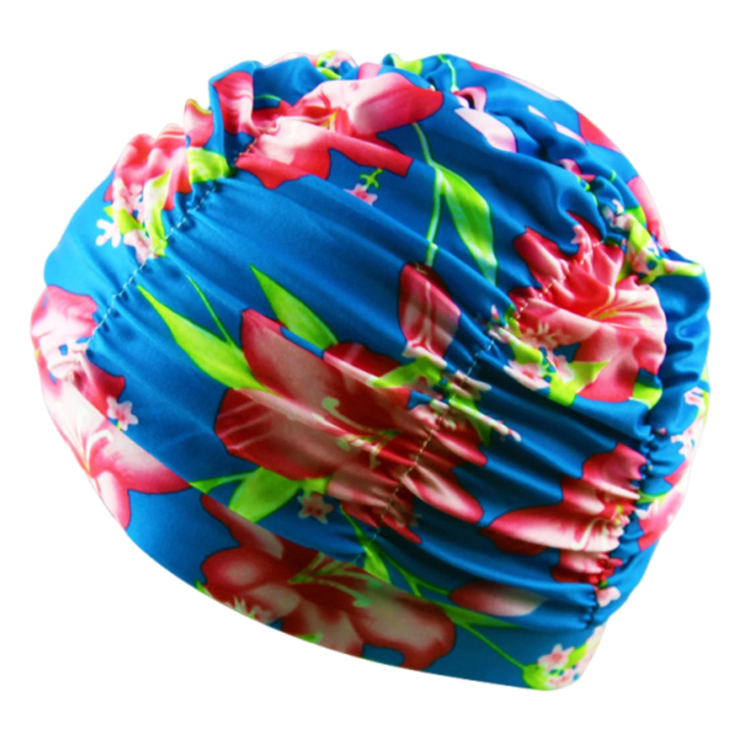 Printed Fabric Swim Cap Breathable Oversized Swimming Cap Lightweight Ear Protection Bathing Caps Diving Swimming Equipment Peaceful Pleasures Health and Wellness E