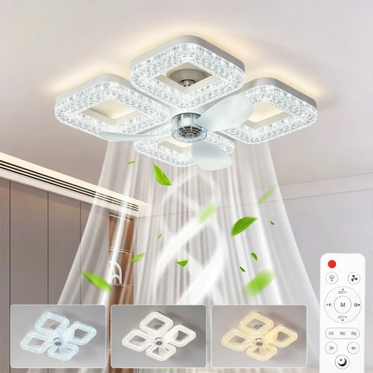 48W LED Ceiling Fan Light | Remote, Dimmable, 3 Speeds, Timer LED Ceiling Fan Light Peaceful Pleasures Health and Wellness
