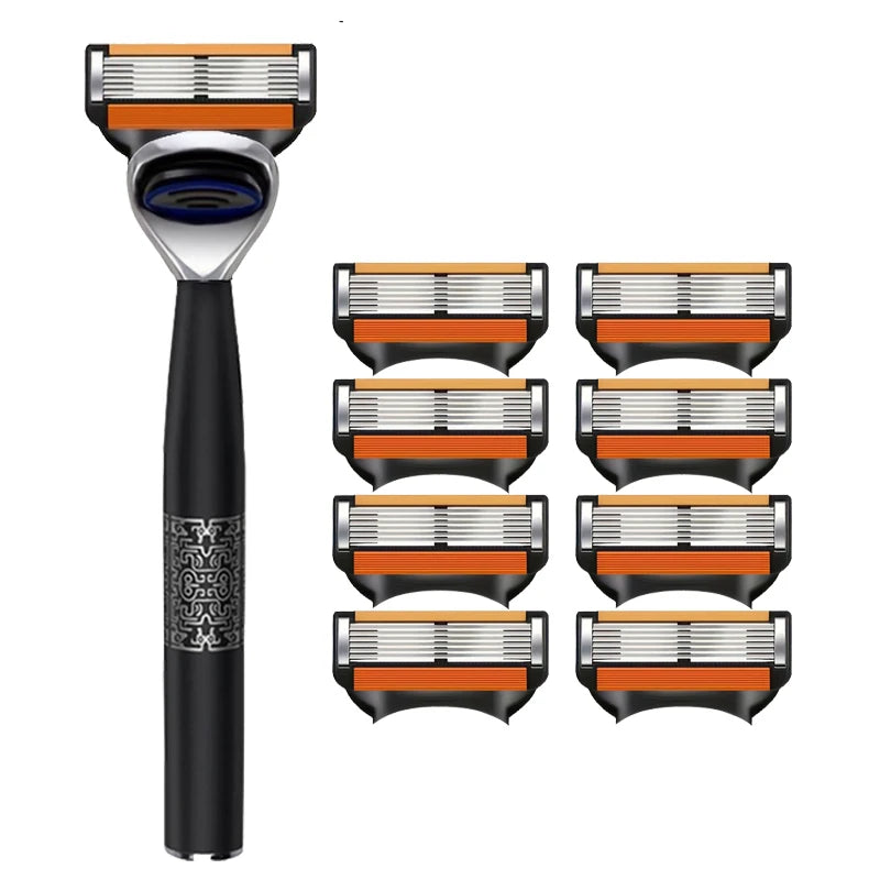 7-Layer Stainless Steel Safety Razor Blades | Replaceable Head