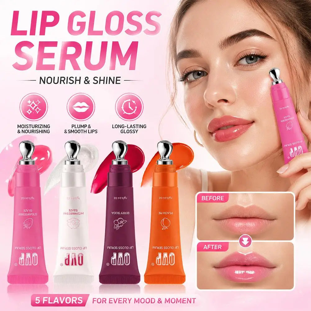 Fruit-Flavored Hydrating Lip Serum Gloss | 3-in-1 Tint & Glaze