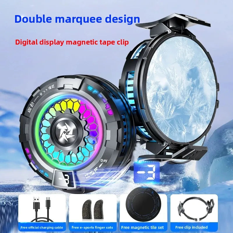 phone cooler for games mobile phone cooler gaming cooling fan mobile phone radiator phone cooling fan to cool magnetic cooler Peaceful Pleasures Health and Wellness Black with clip