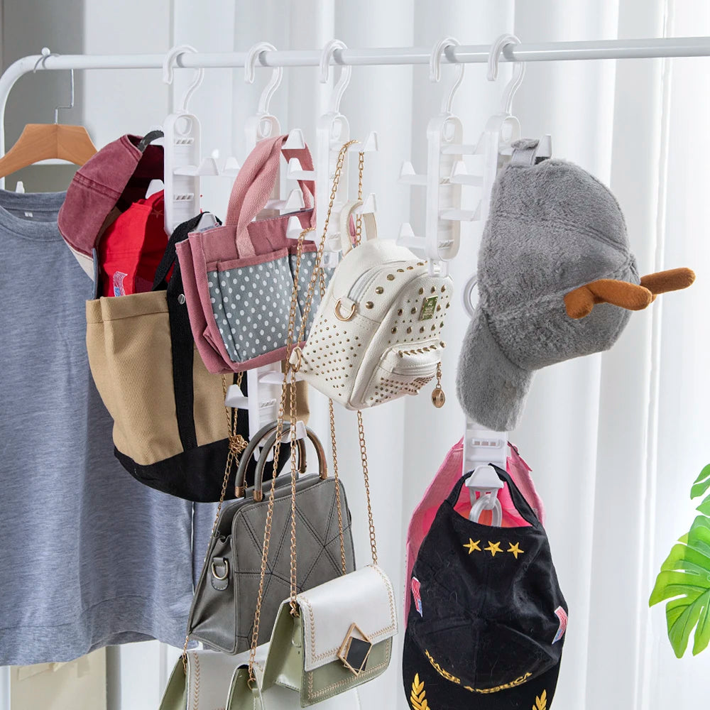 Storage artifact wardrobe storage multifunctional clothes hanger with no trace hanging bag rack, hat door, no punching hanging h Peaceful Pleasures Health and Wellness
