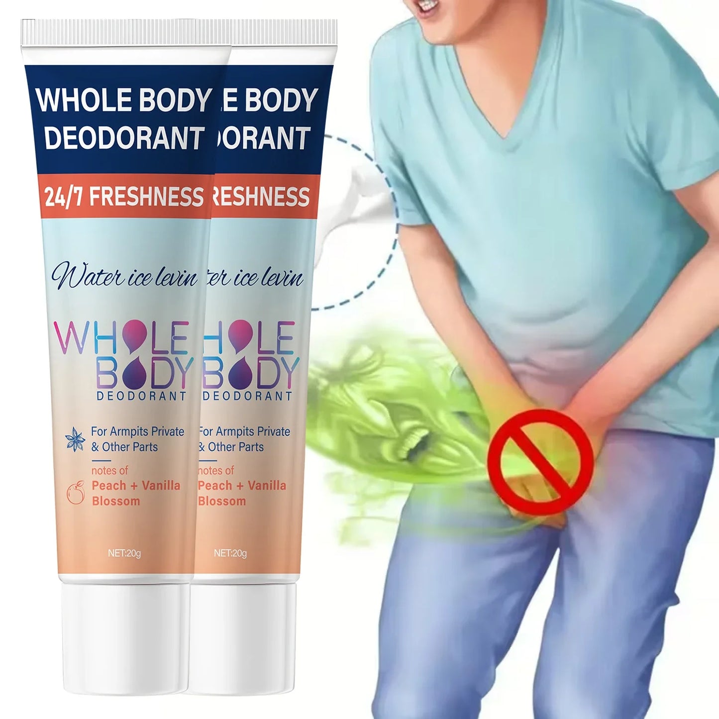 Whole Body Deodorant Cream – Peach Vanilla & Hyaluronic Acid