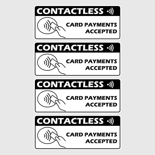 4Packs 100mm x 40mm Contactless Card Payments Sticker Decal For Car Shop Business Window Taxi Door Vinyl Stickers Peaceful Pleasures Health and Wellness Default Title