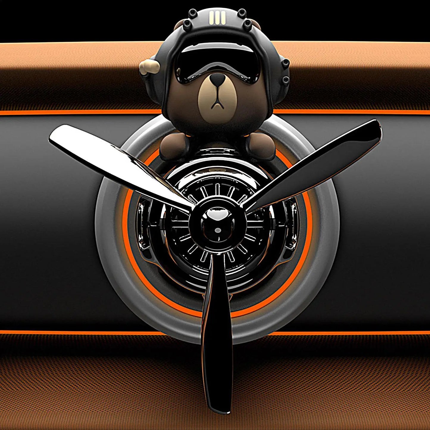 Rotating Pilot Bear Car Air Freshener Vent Clip Diffuser