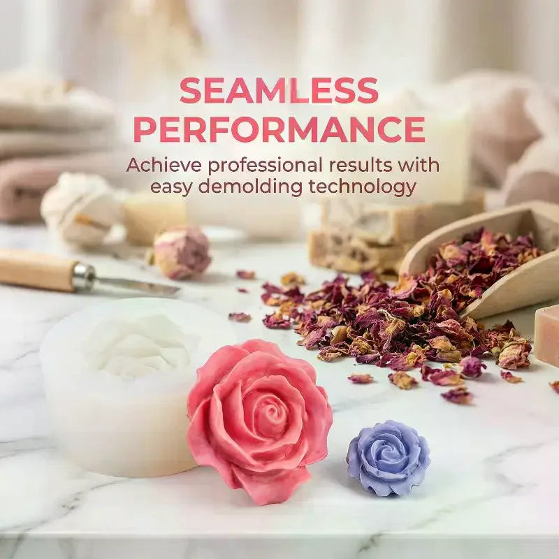 3D Rose Flower Silicone Mold – Soap, Epoxy & Craft