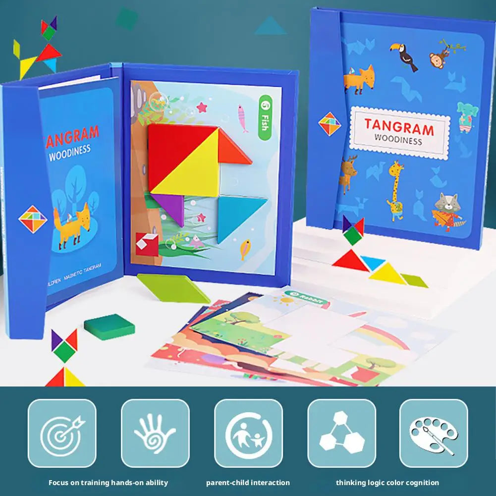 Magnetic Tangram Puzzle for Kids | Montessori Learning Toy