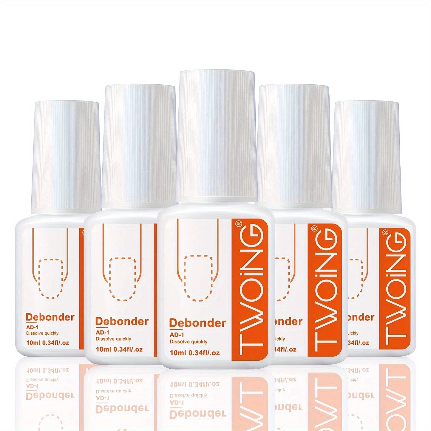 TWOING 10ml Nail Glue Remover Liquid, Fast Dissolving Formula for Press-On Nails, False Nail Tips & Nail Adhesive Remover Peaceful Pleasures Health and Wellness 5pcs