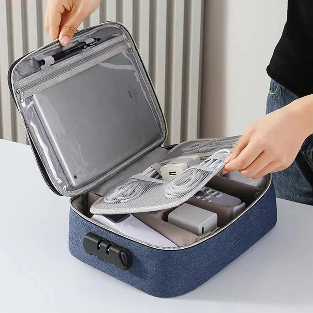 Oxford Travel Storage Bag with Password Lock | 3-Layer Organizer