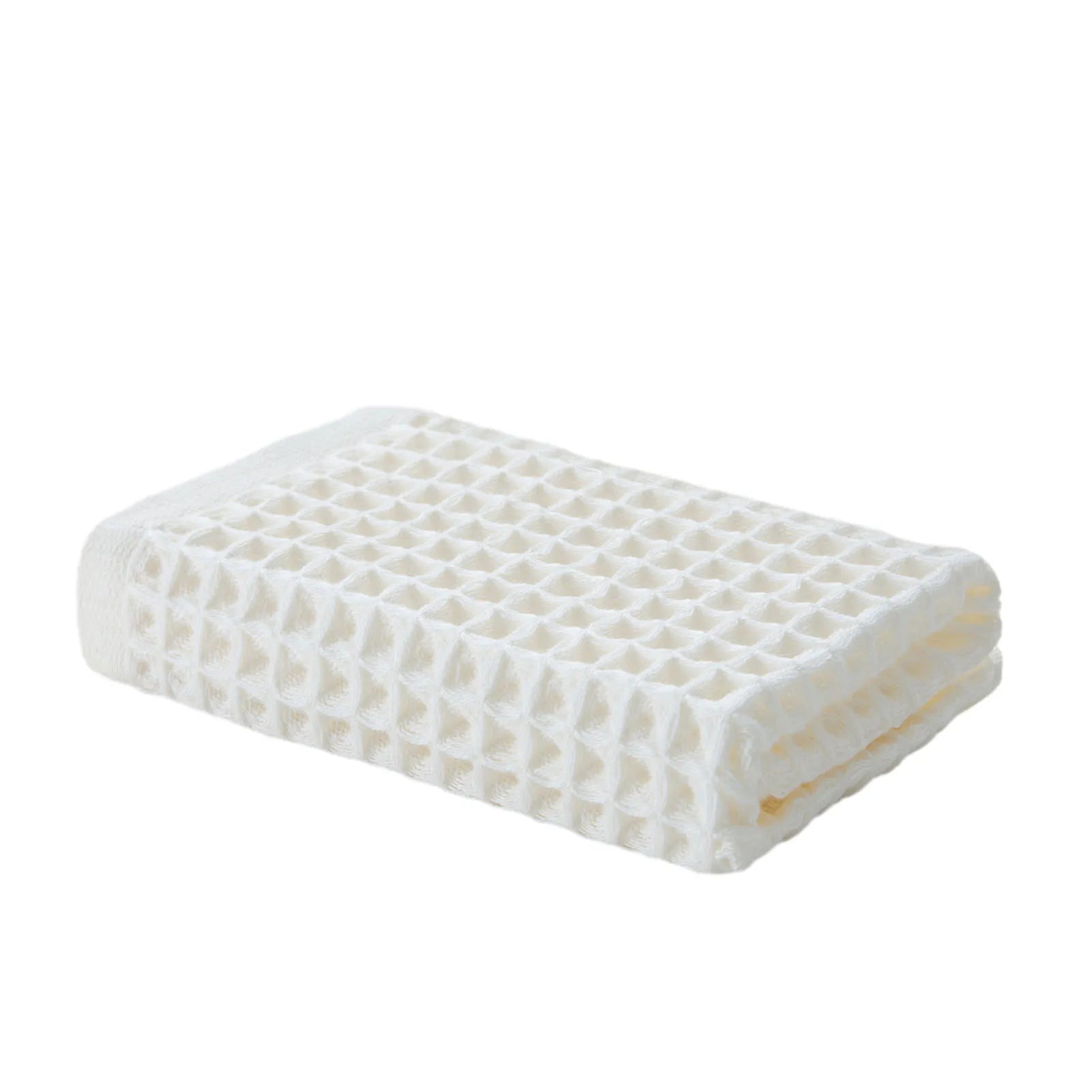 100% Cotton Waffle Weave Square Towel – Quick Dry & Lint Free Cotton Waffle Towel Peaceful Pleasures Health and Wellness White