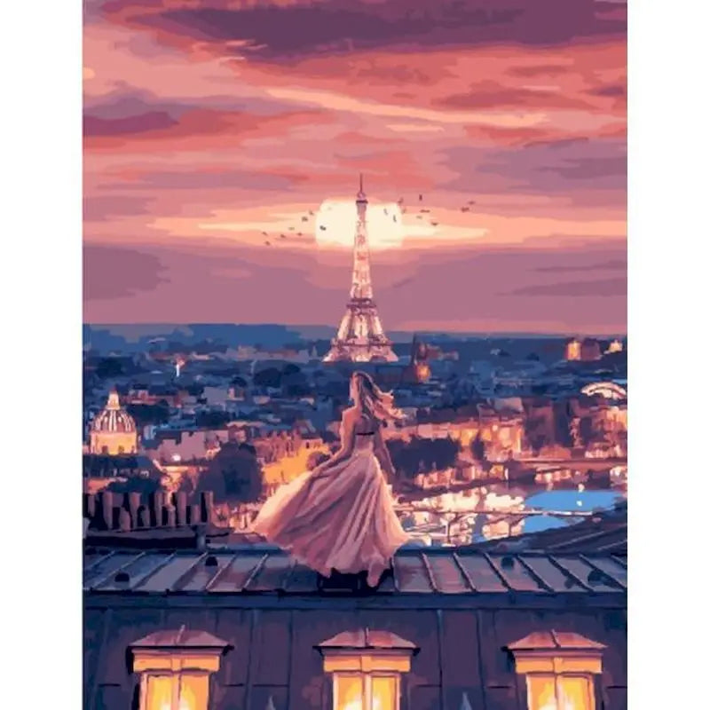 Paris Street Paint by Numbers Kit – 60×75cm DIY Canvas Art
