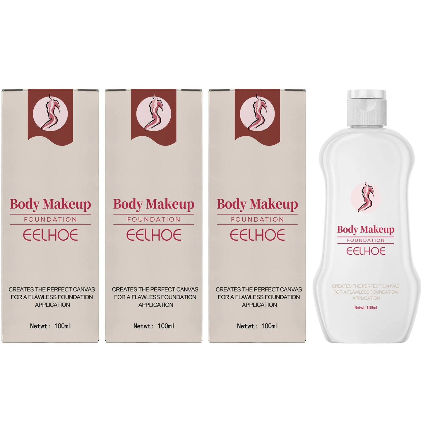 Eelhoe Body Makeup Foundation ﻿soothing Skin Covering Blemishe Refreshing Daily Makeup Liquid Foundation Moisturizing Concealer Peaceful Pleasures Health and Wellness 3 x 100ml Boxed