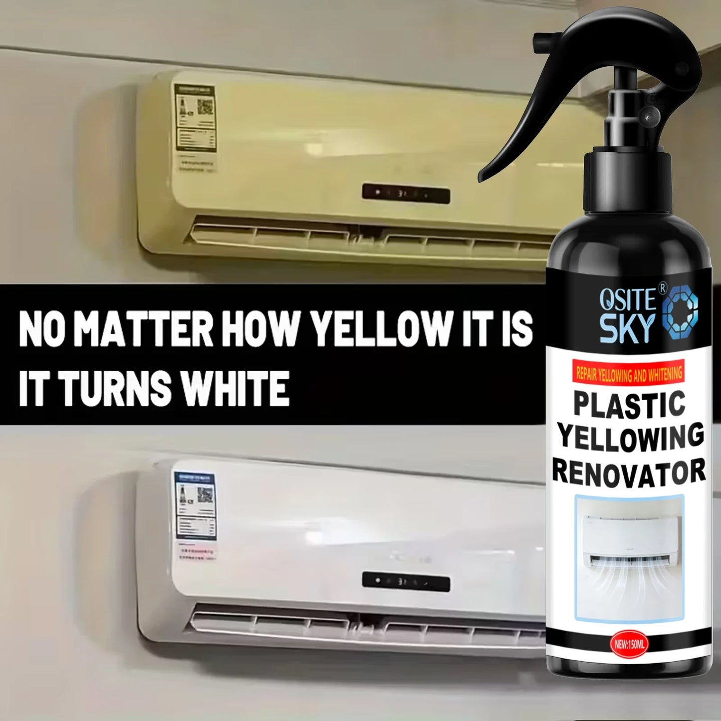Plastic Yellowing Remover Spray – Headlights, AC & Surfaces