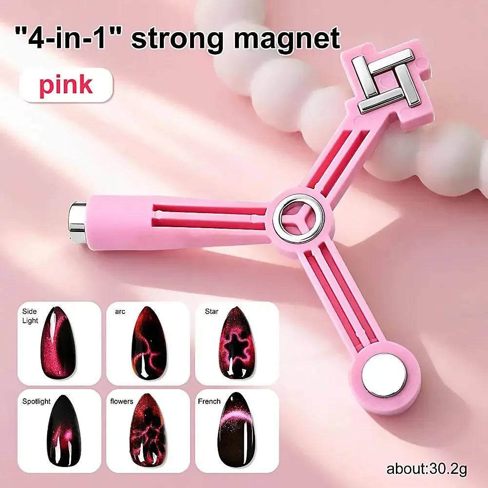 4-in-1 Cat Eye Magnetic for Nails, Windmill Cylindrical Strong Magnetic Tip for Flower Side Light Shape Gel Nail Polish Tool Peaceful Pleasures Health and Wellness