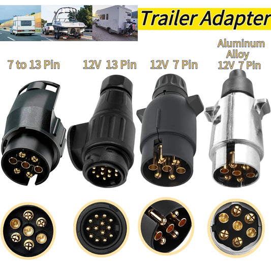 13 Pin to 7 Pin/12V 13 Pin/12V 7 Pin Towing Adaptor Waterproof Trailer Caravan Truck RV Towbar Plug Electrical Socket Connector Peaceful Pleasures Health and Wellness