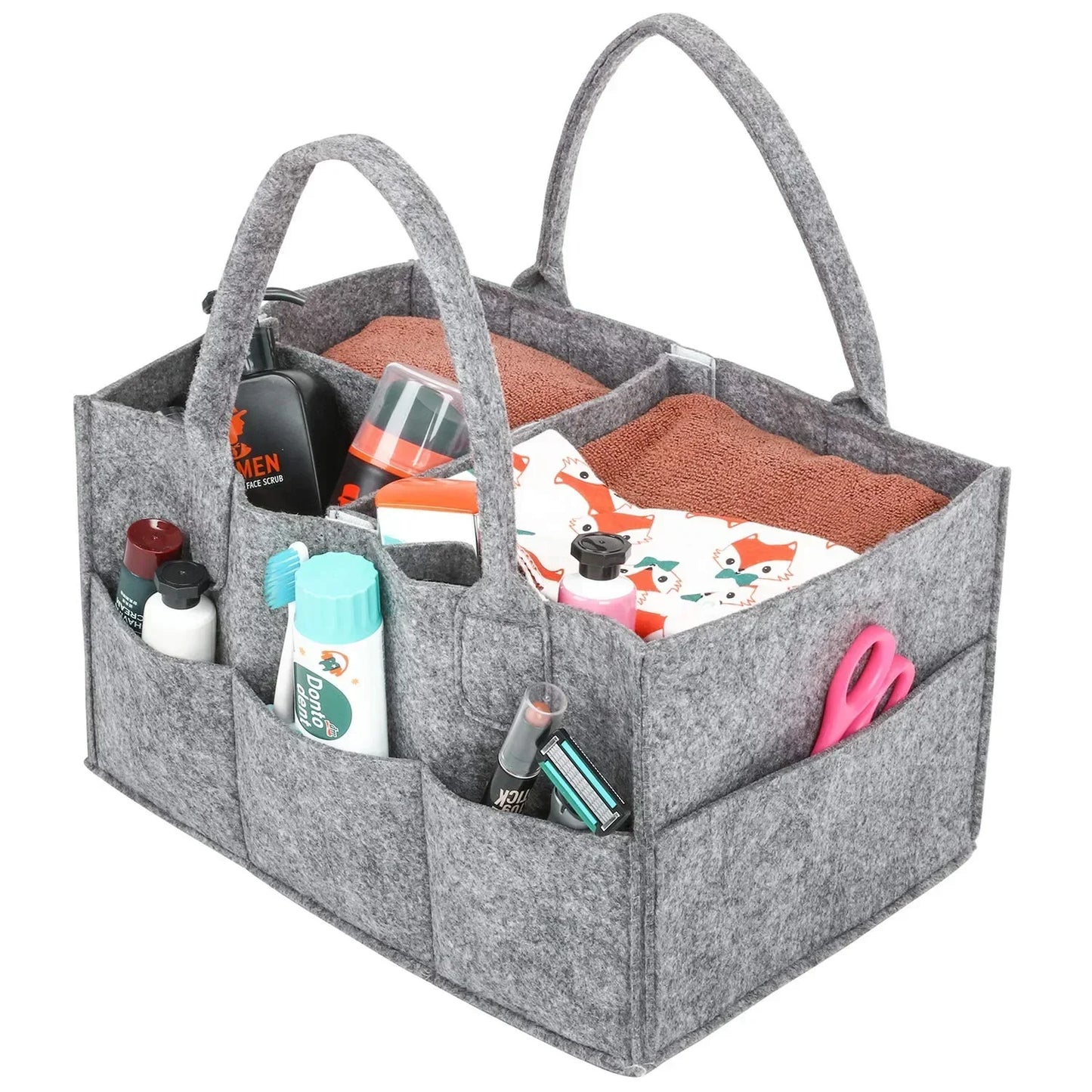 Large Felt Diaper Caddy Organizer | Baby Storage Bag