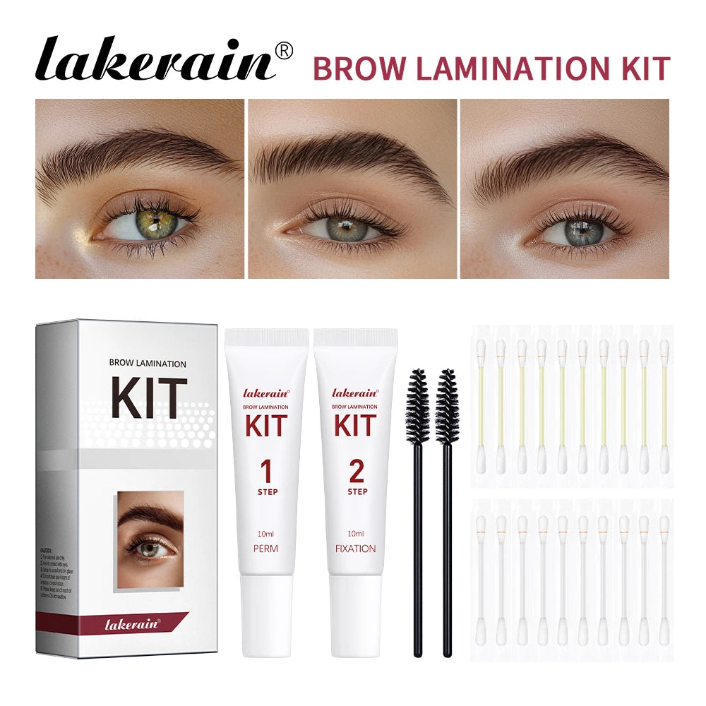 Lakerain Brow Lamination Kit Semi-Permanent Full Thick Lamination Brows Lifting Perming Setting Cream Tools Set Salon Home Use Peaceful Pleasures Health and Wellness