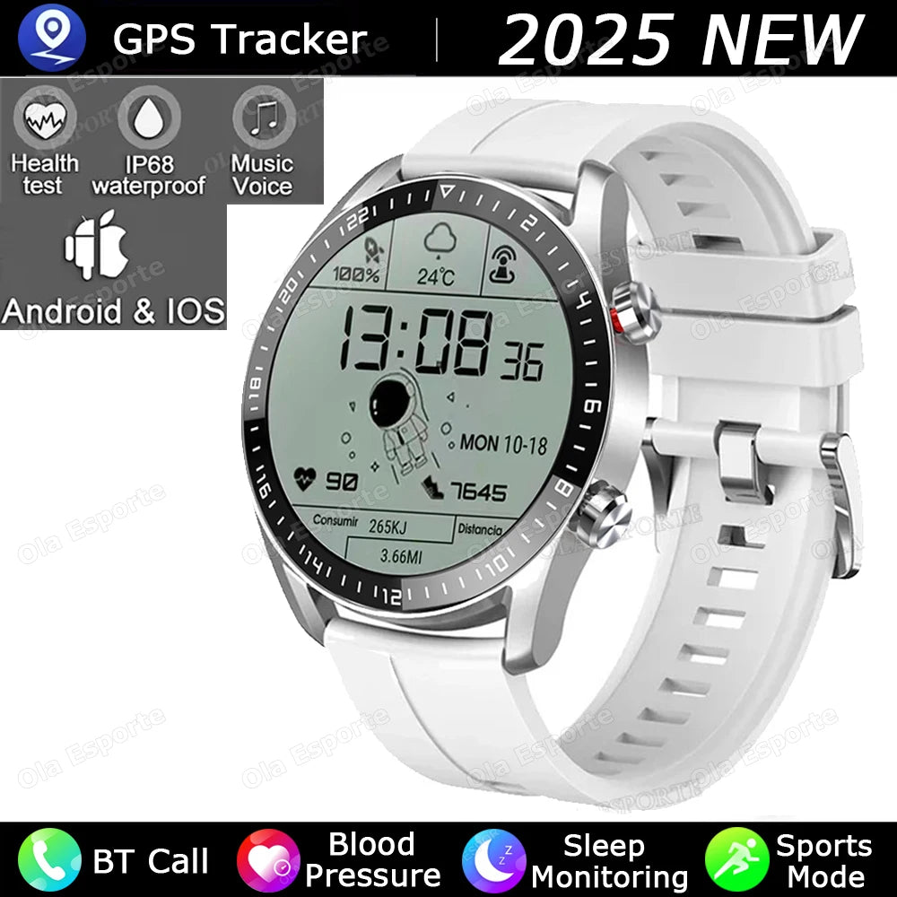 Sports Smart Watch Men Women HD Screen ECG+PPG Bluetooth Call GPS Tracker Heart Rate Monitor IP68 Waterproof Smartwatch HW12 Peaceful Pleasures Health and Wellness Silver