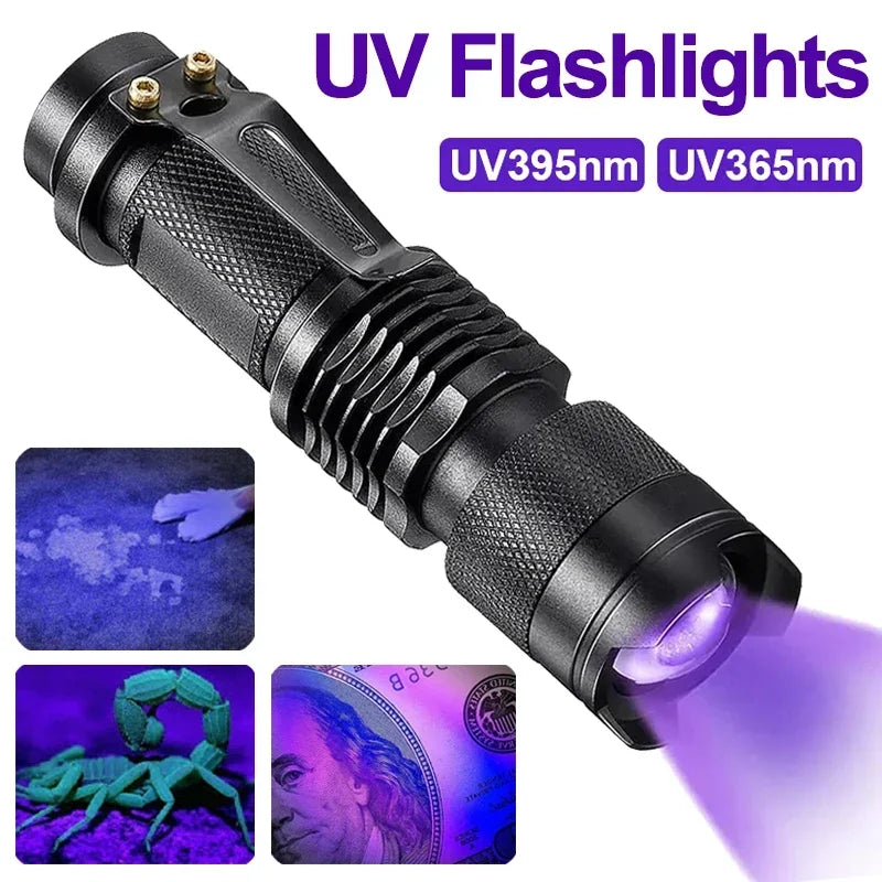 ESMARTER UV Blacklight Flashlight 365/395nm – Zoomable Torch