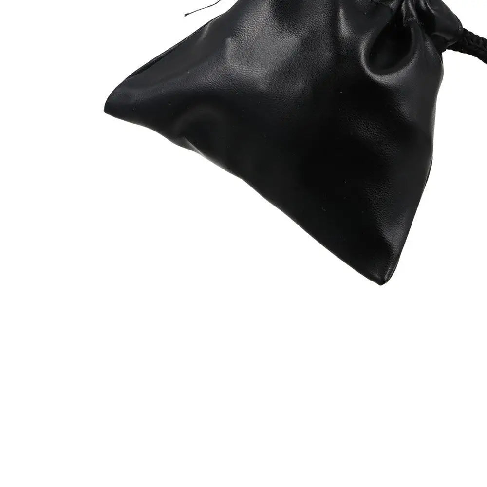 Travel PU Leather Headphone Bags Draw String Bag Dust-proof Headset Bag Black Drawstring Bag Men Women Peaceful Pleasures Health and Wellness