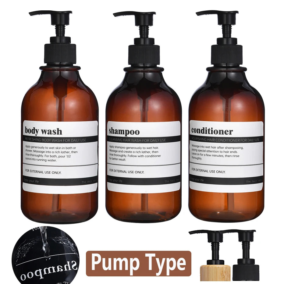 Shampoo and Conditioner Dispenser Reusable Shower Gel Bottle White Refillable Apothecary Dispenser Bottle for Bathroom&Kitchen Peaceful Pleasures Health and Wellness