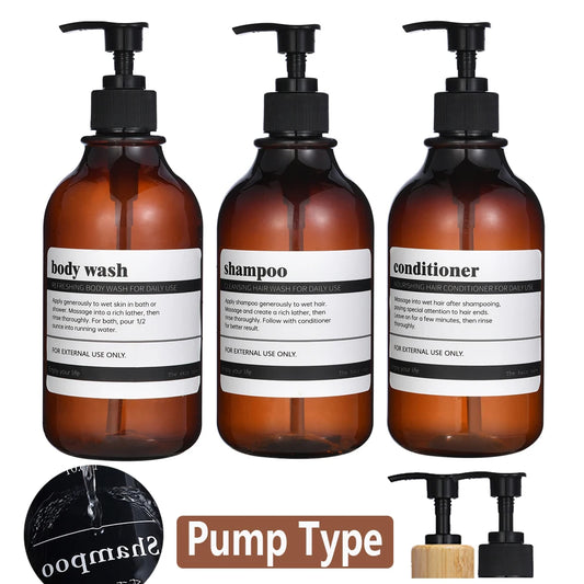 Shampoo and Conditioner Dispenser Reusable Shower Gel Bottle White Refillable Apothecary Dispenser Bottle for Bathroom&Kitchen Peaceful Pleasures Health and Wellness